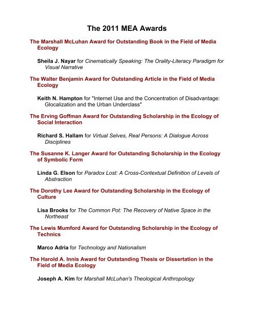 Print version (PDF) - The Media Ecology Association