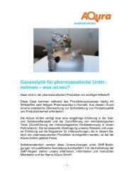Gasanalytik für pharmazeutische Unternehmen - Aqura Gmbh
