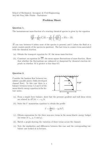 Problem Sheet - Turbulence Mechanics/CFD Group