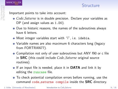 Introduction to Code_Saturne - Working with subroutines