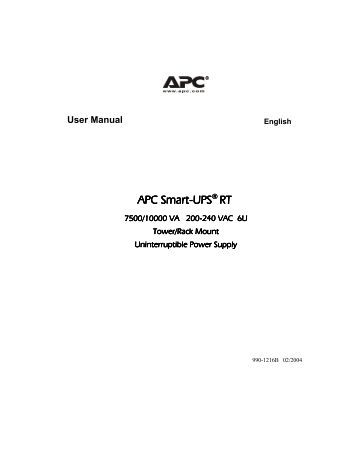 Apc smart ups manual