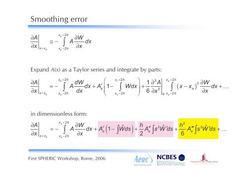 Truncation error in SPH