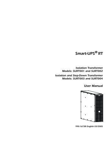 Smart-UPS RT Transformer