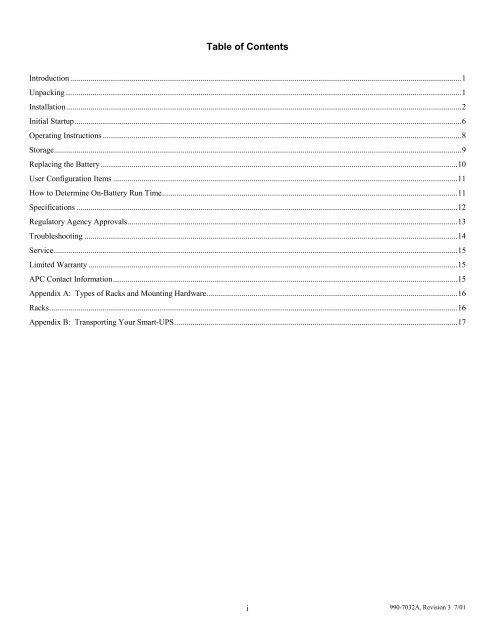 APC Smart-UPS 5000 User Manual - ExcessUPS