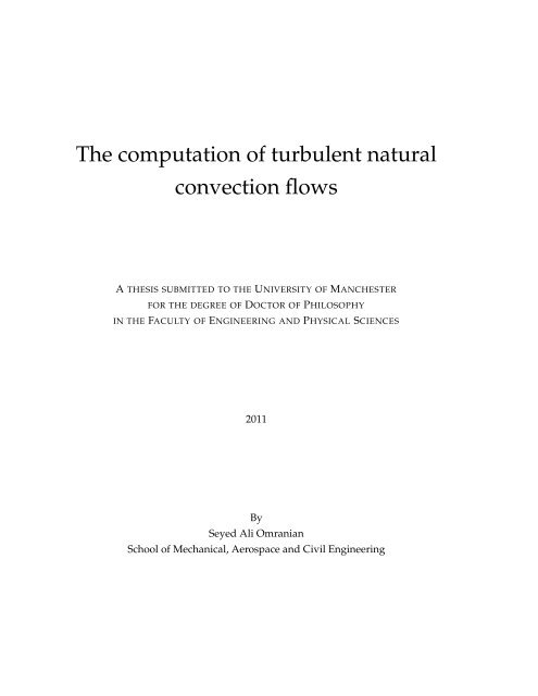 The computation of turbulent natural convection flows - Turbulence ...