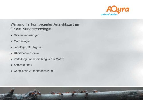 Analytik für die Nanotechnologie - Aqura Gmbh