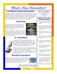 What's New Newsletter? - Myers Supply & Chemical