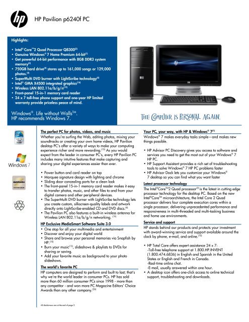 HP Pavilion p6240f PC