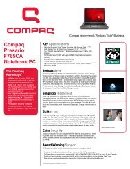 Compaq Presario Data Sheet - HP