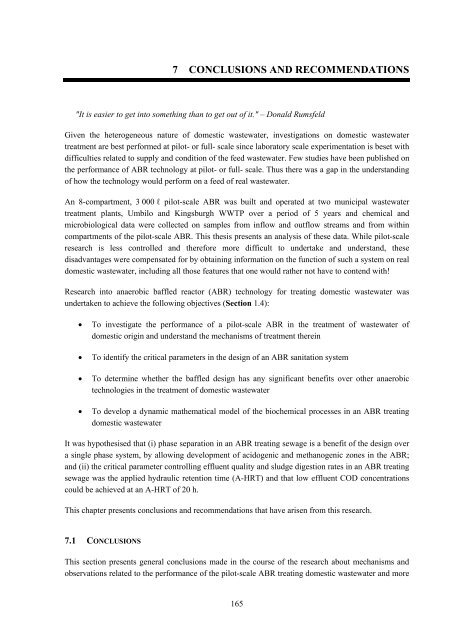 analysis of a pilot-scale anaerobic baffled reactor treating domestic ...