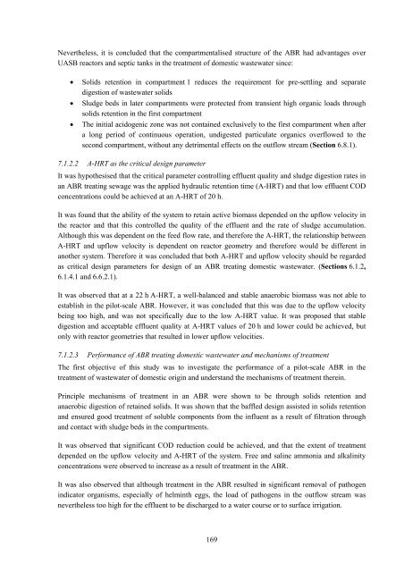 analysis of a pilot-scale anaerobic baffled reactor treating domestic ...