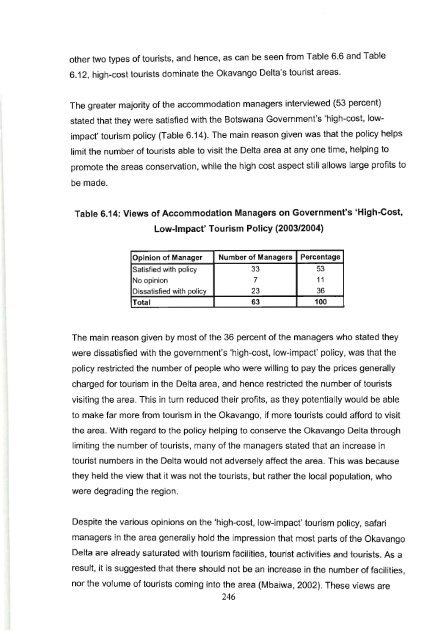 the role of tourism in natural resource management in the okavango ...