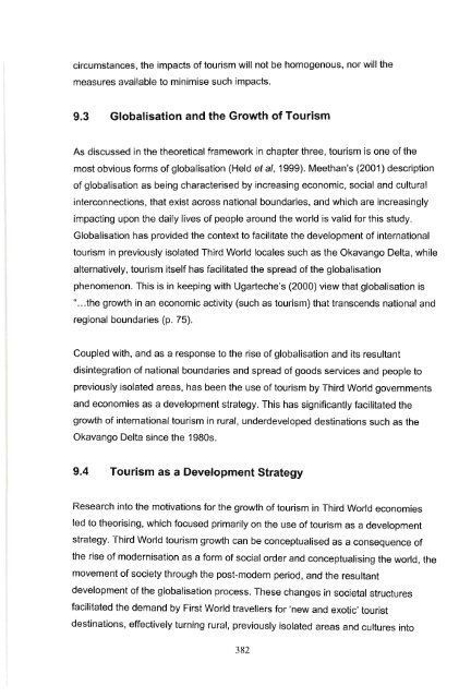 the role of tourism in natural resource management in the okavango ...