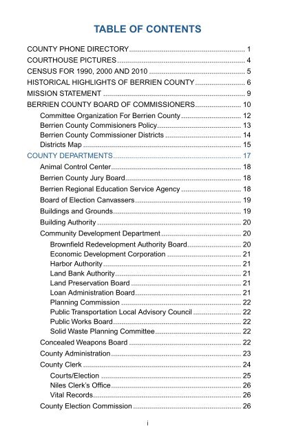 County Government Directory - Berrien County