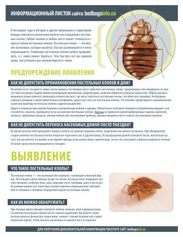 выявление что такое постельные клопы? - Bed bugs