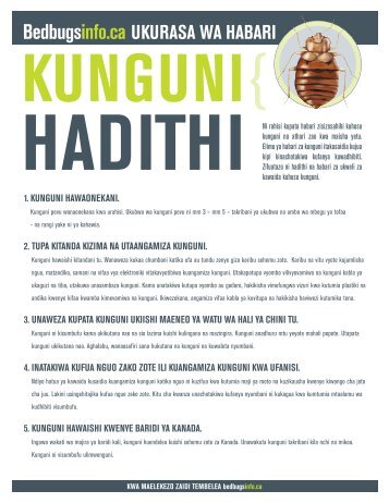 1. kunguni hawaonekani. - Bed bugs