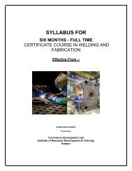 CERTIFICATE COURSE IN WELDING AND FABRICATION Effective ...