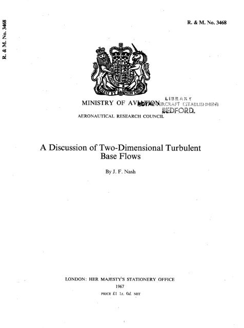 A Discussion of Two-Dimensional Turbulent Base Flows - aerade