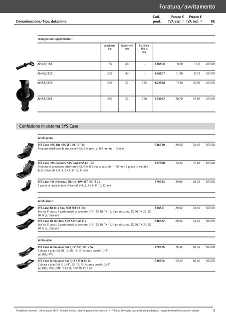 Listino prezzi 2013 - Festool