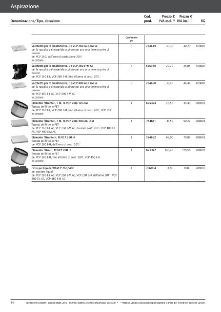 Listino prezzi 2013 - Festool