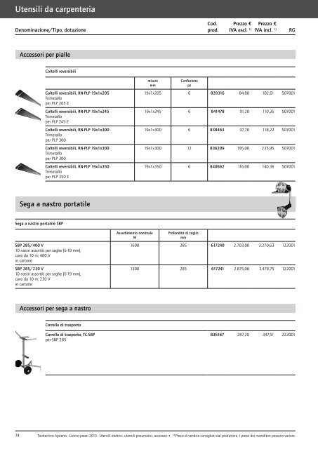 Listino prezzi 2013 - Festool