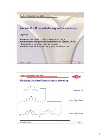 Brominated epoxy resins chemistry