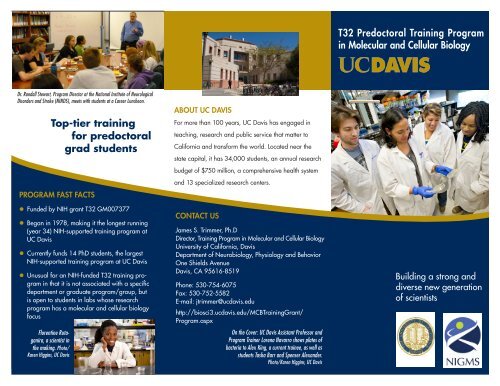 T32 Predoctoral Training Program in Molecular and ... - UC Davis