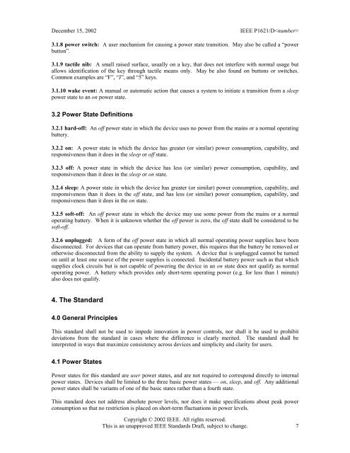 Draft Standard for User Interface Elements in Power Control of ...