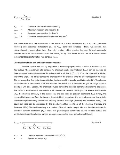 Combining Biological Allometry, Chemical Equilibrium And ... - OSTI