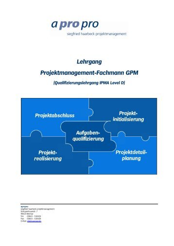 Lehrgang Projektmanagement-Fachmann GPM - apropro