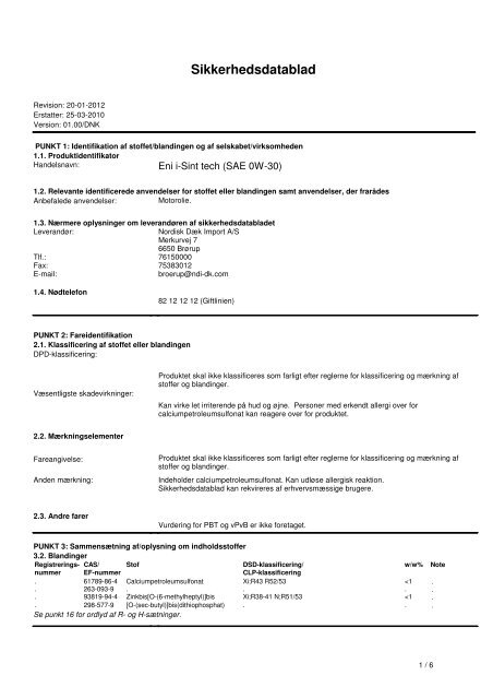 Eni i-Sint tech (SAE 0W-30) - SDS - DNK - ver.01.00.pdf