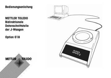 Bedienungsanleitung - Option 018 - METTLER TOLEDO