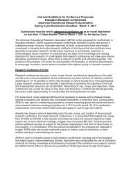 Call and Guidelines for Conference Proposals ... - AERA website