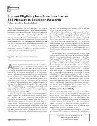 Student Eligibility for a Free Lunch as an SES ... - AERA Homepage