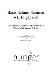 Basis Schnitt Seminar + Erfolgspaket - hunger - MEIN FRISEUR TEAM