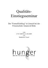 Qualitäts- Einstiegsseminar - hunger - MEIN FRISEUR TEAM
