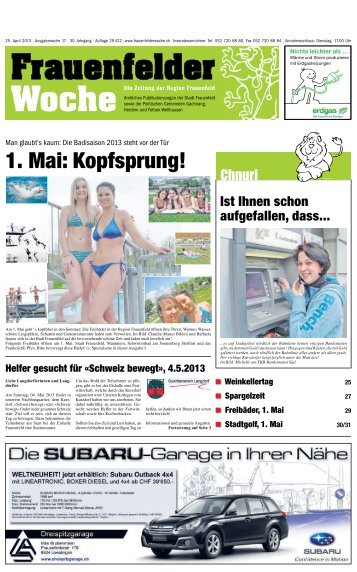 1. Mai: Kopfsprung!