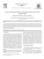 On the thermodynamic stability of intermetallic phases in the ...