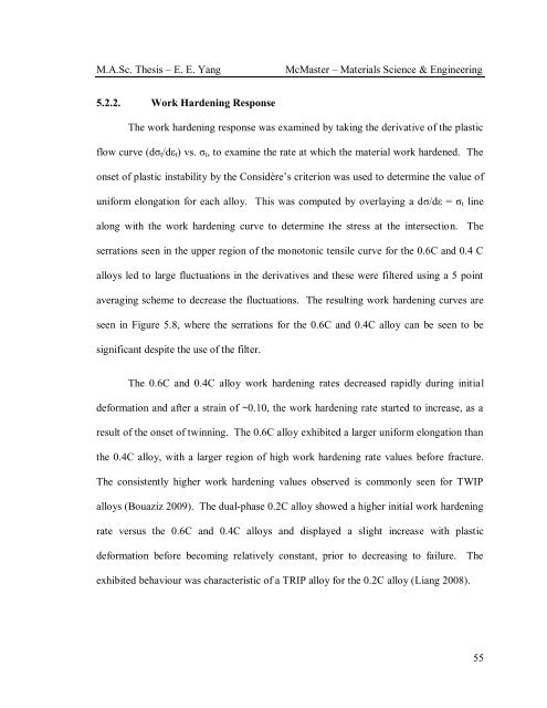 the effect of carbon content of the mechanical properties - McMaster ...