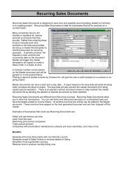 Recurring Sales Documents - Cost Control Software