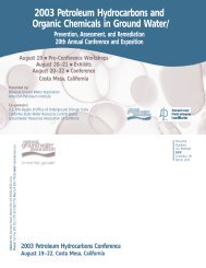 2003 Petroleum Hydrocarbons and Organic Chemicals in Ground