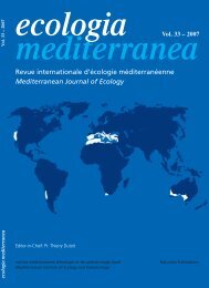 Revue internationale d'écologie méditerranéenne Mediterranean ...