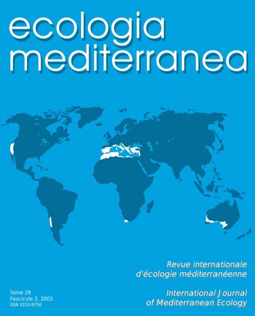 Revue internationale d'écologie méditerranéenne International ...
