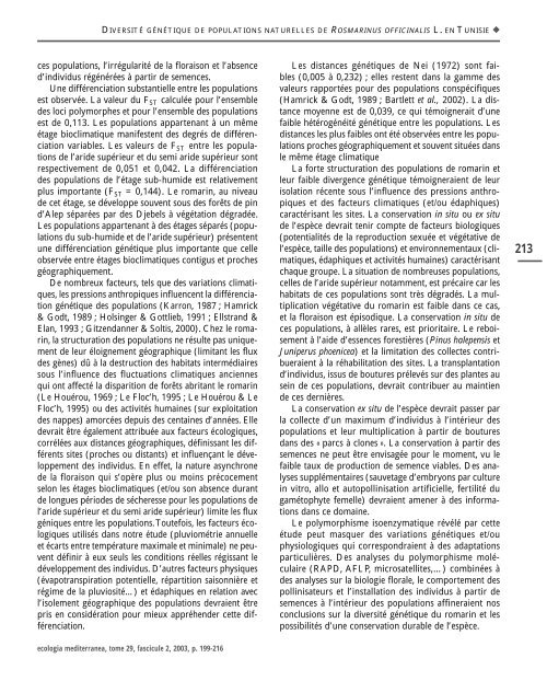 Revue internationale d'écologie méditerranéenne International ...