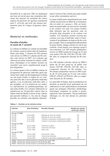 Vol. 35 – 2009 - Ecologia Mediterranea - Université d'Avignon et des ...