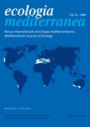 Vol. 32 – 2006 - Ecologia Mediterranea