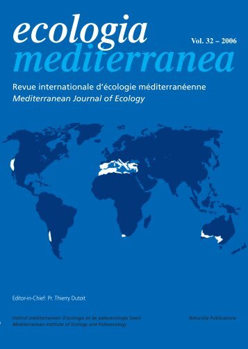 Vol. 32 – 2006 - Ecologia Mediterranea