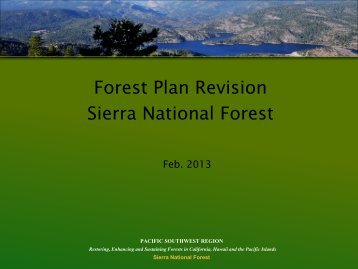 Forest Plan Revision Sierra National Forest - USDA Forest Service