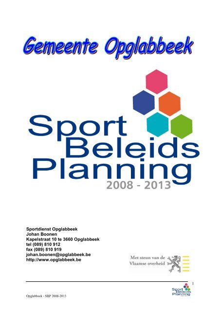 Sportdienst Opglabbeek Johan Boonen Kapelstraat 10 te 3660 ...