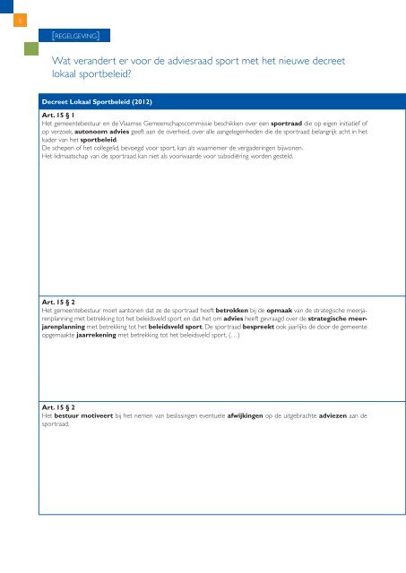 De adviesraad sport van de toekomst - ISB-Kennisbank